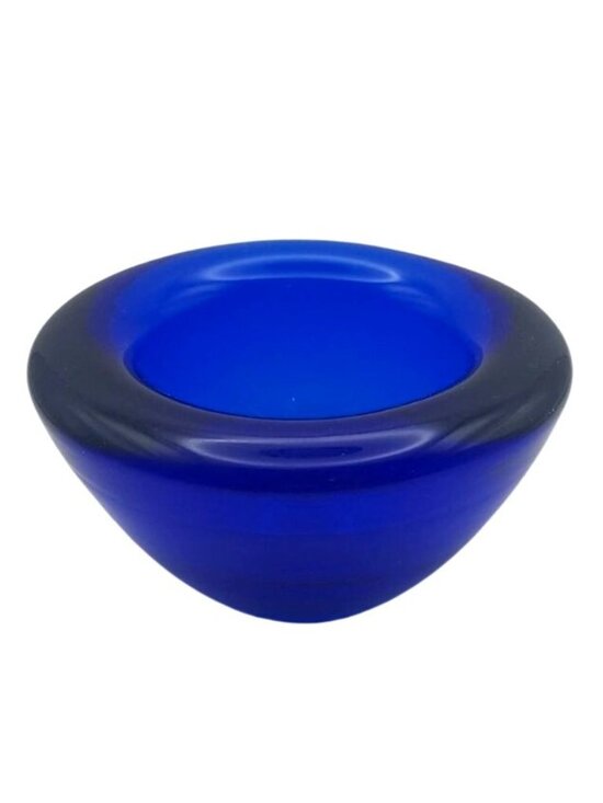 Kosta Boda Other - Vintage Kosta Boda Atoll Cobalt Blue Art Glass Candle Holder Anna Ehrner Sweden